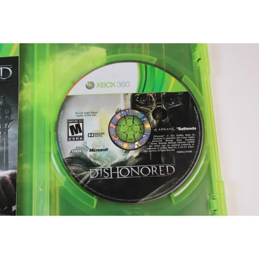 Dishonored (Microsoft Xbox 360 Game, 2012) Authentic, Complete, Tested/Works
